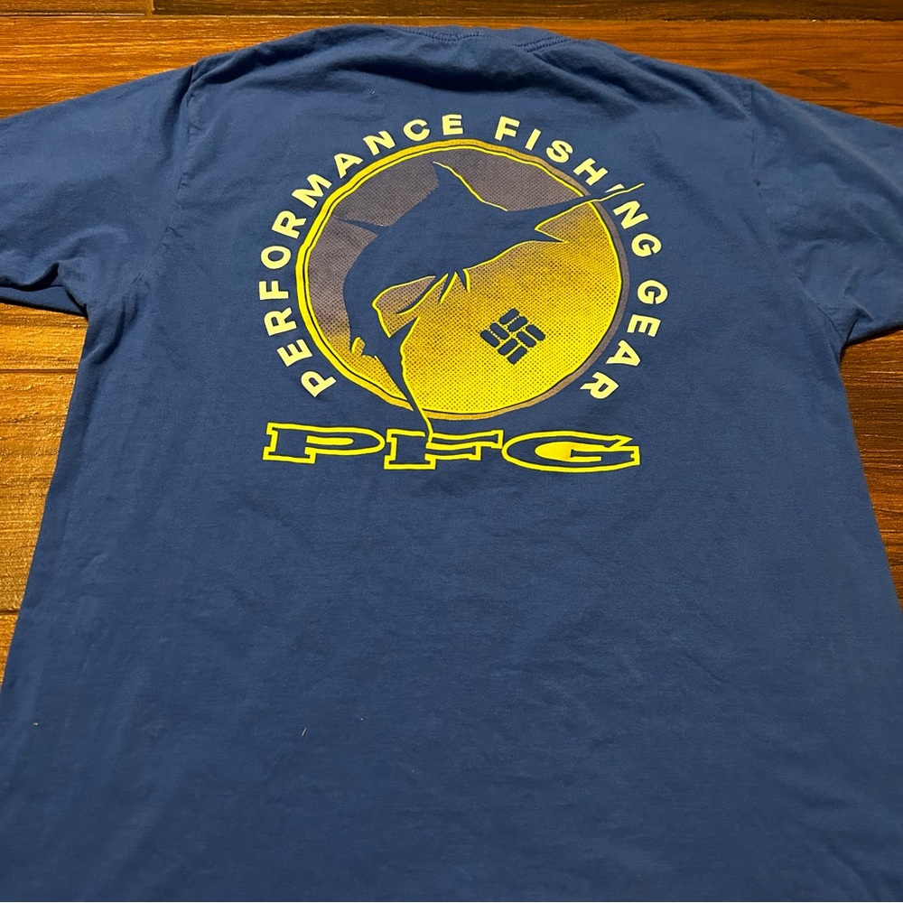 Columbia PFG Men’s Short Sleeve Fishing Shirt Medium Blue 100% Cotton - Picture 4 of 6